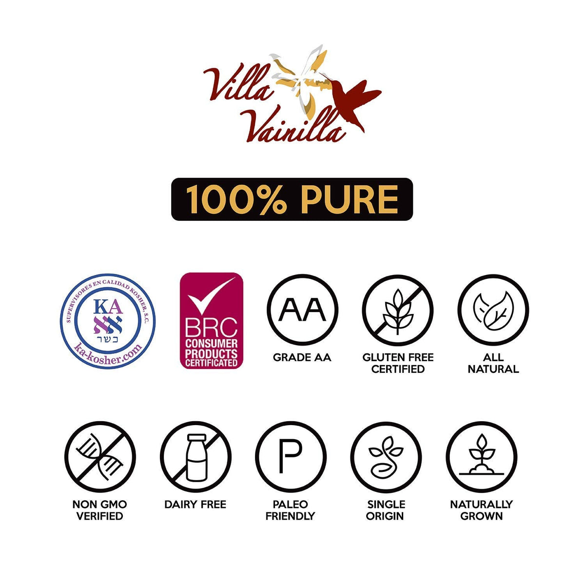 Villa Vainilla Pure Vanilla Extract – Premium Real Mexican Vanilla, 8.4 fl oz