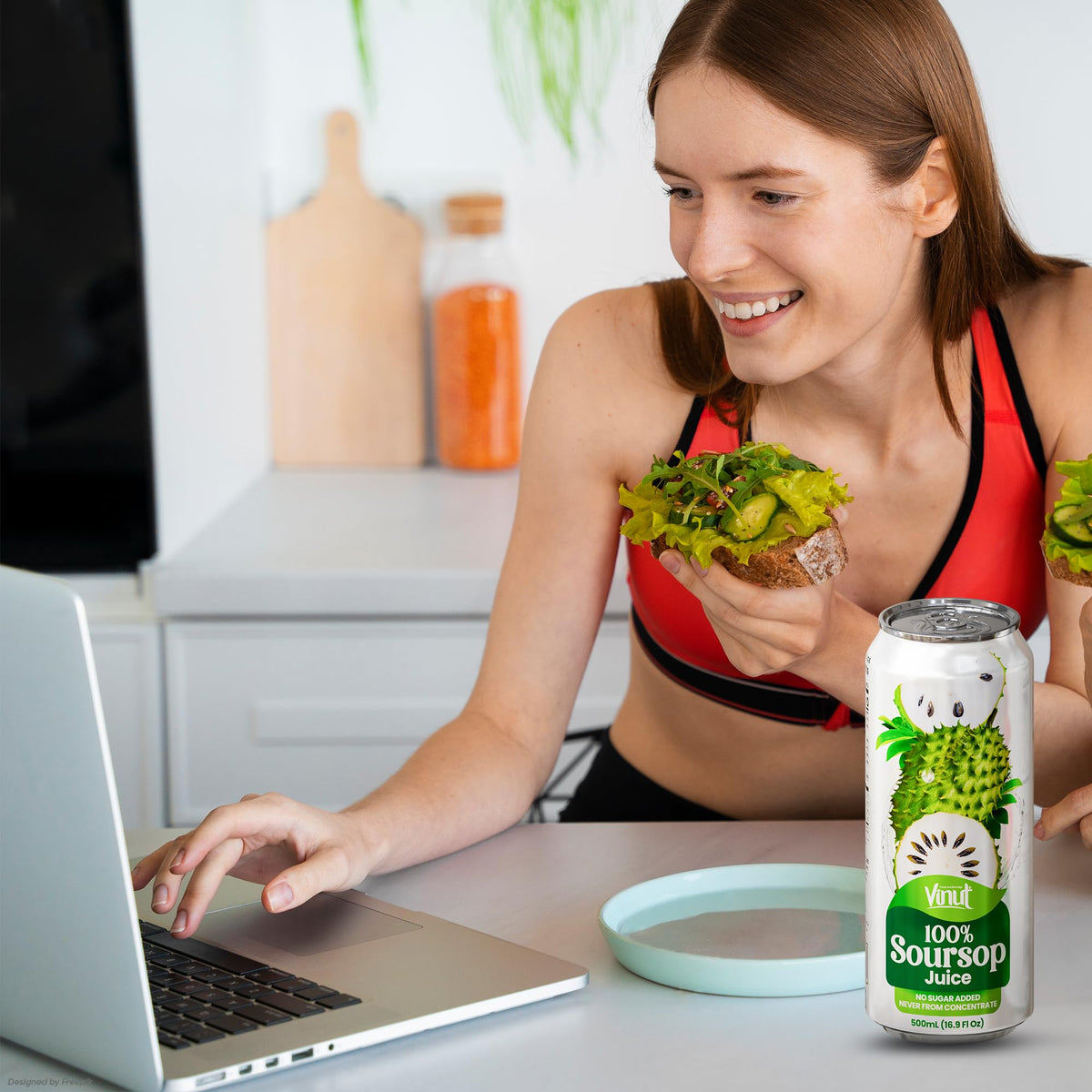 VINUT 100% Soursop Juice — No Added Sugar, Not From Concentrate | 16.9 oz Can (Pack of 12)