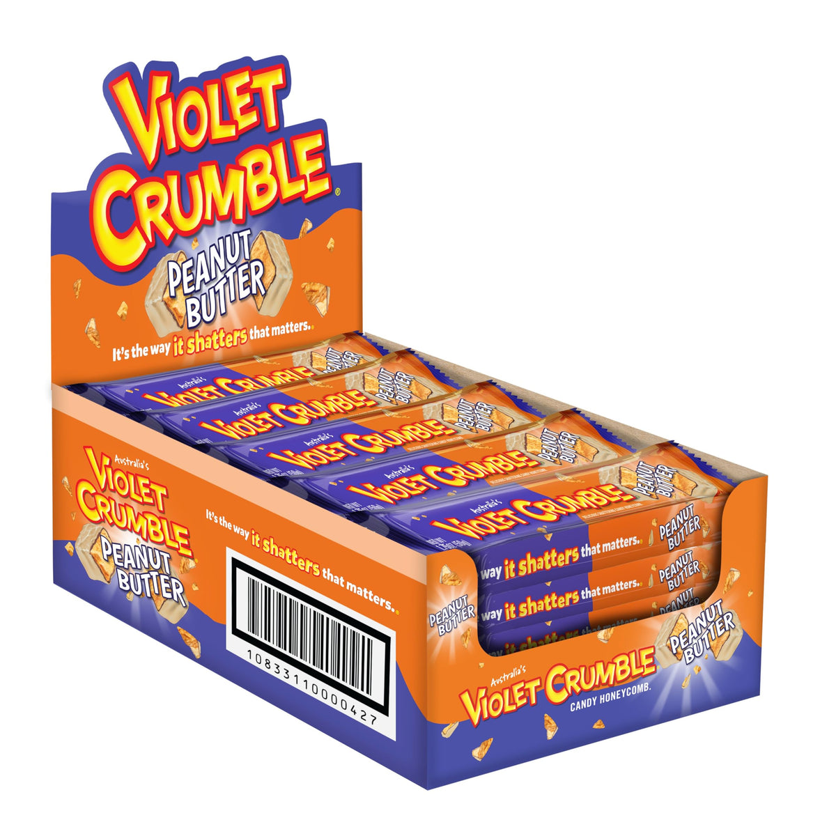 Violet Crumble Peanut Butter Bars – Crunchy Honeycomb, Creamy PB, 20 Count