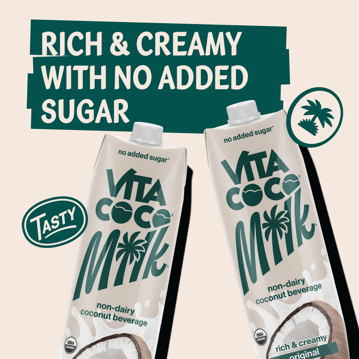 Vita Coco USDA Organic Coconut Milk – Plant-Based, Dairy-Free, Unsweetened | Gluten-Free, Soy-Free, Seed Oil-Free, 33.8 fl oz (Pack of 6)