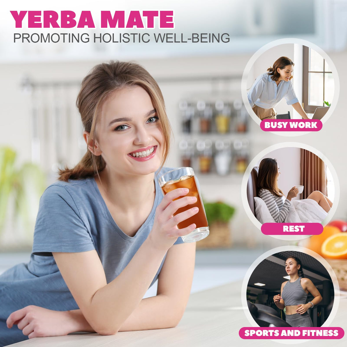 VitaCoeur Yerba Mate Instant Tea Powder with Nootropics – Peach Mango, Sugar-Free, 30 Servings