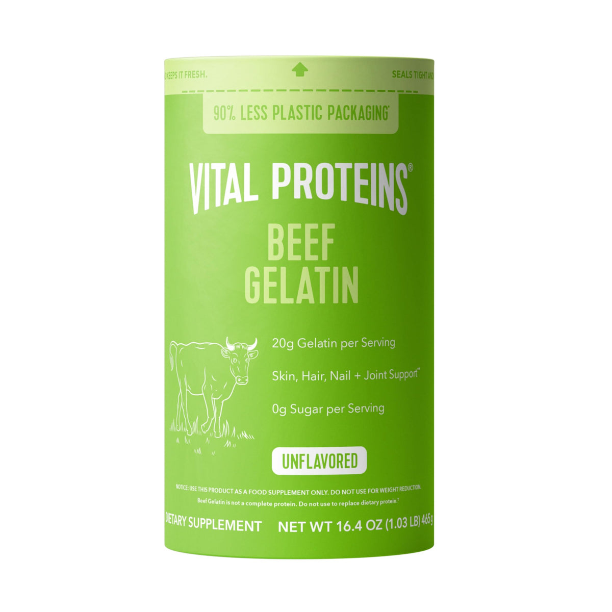 Vital Proteins Beef Gelatin Powder – Grass-Fed, Unflavored, 16.4 oz