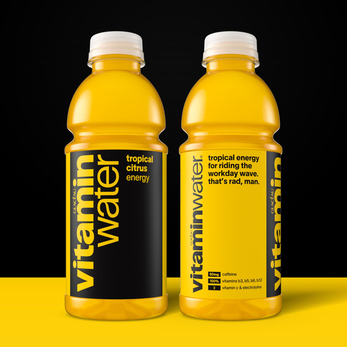 Vitaminwater Energy Tropical Citrus 20 oz – 12 Pack with Caffeine & B Vitamins