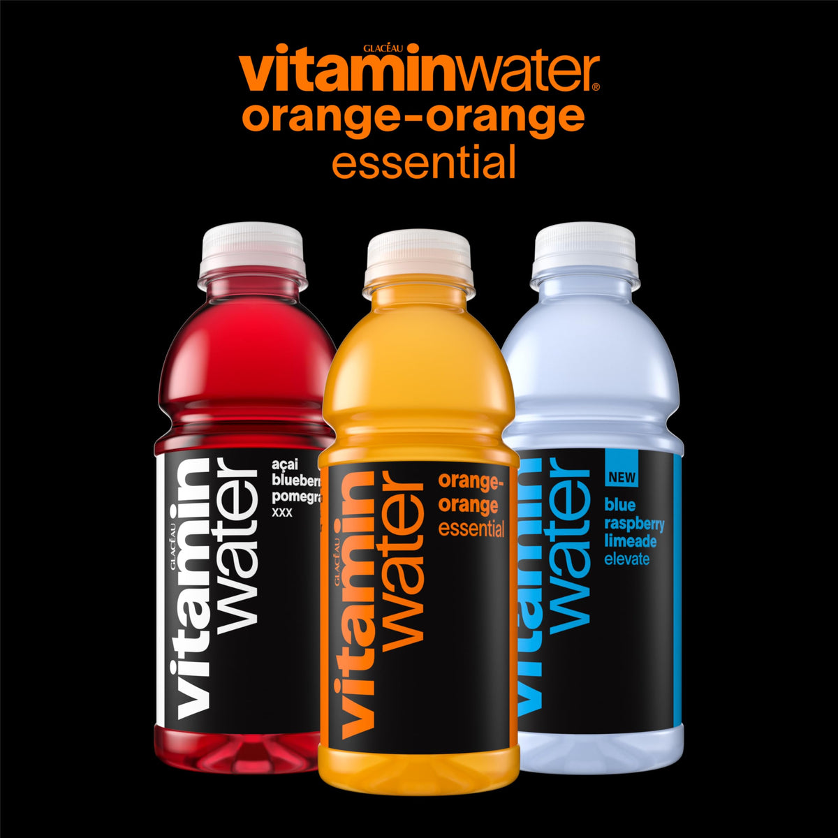 vitaminwater Essential Orange-Orange Flavored Water – 20 oz Bottles, 12 Pack