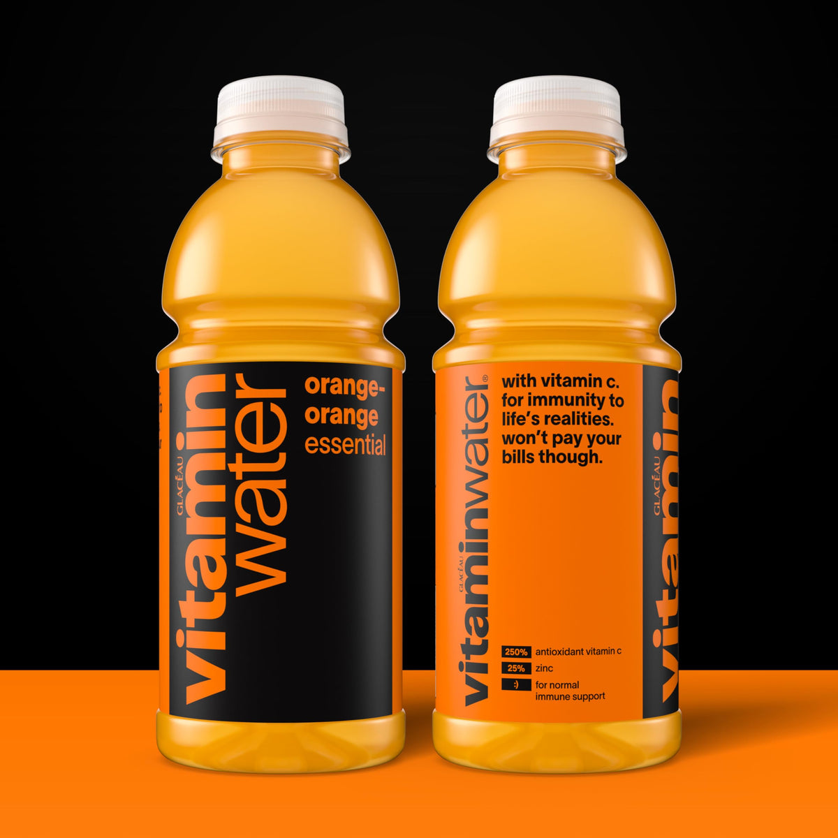 vitaminwater Essential Orange-Orange Flavored Water – 20 oz Bottles, 12 Pack