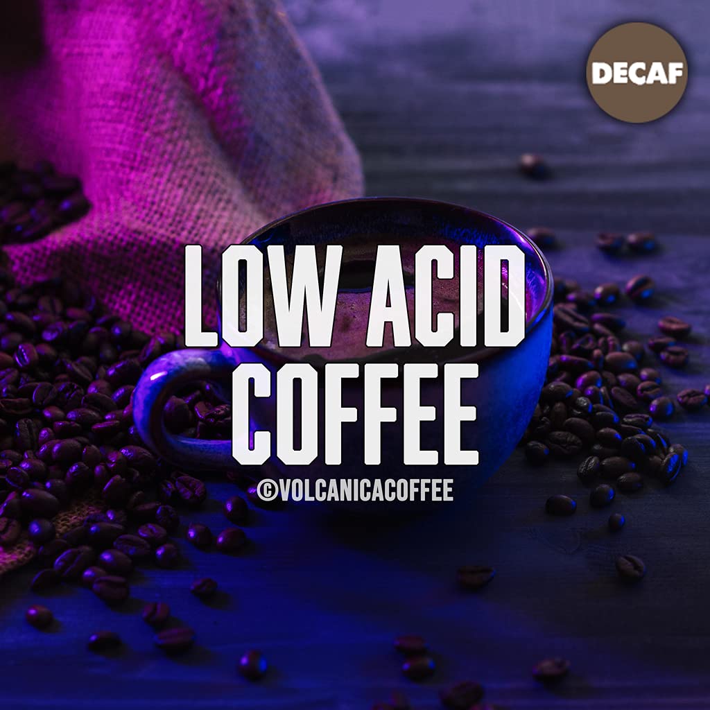 Volcanica Low Acid Decaf Coffee, Whole Bean – Medium Roast, Fresh Roasted, Kosher, 16 oz
