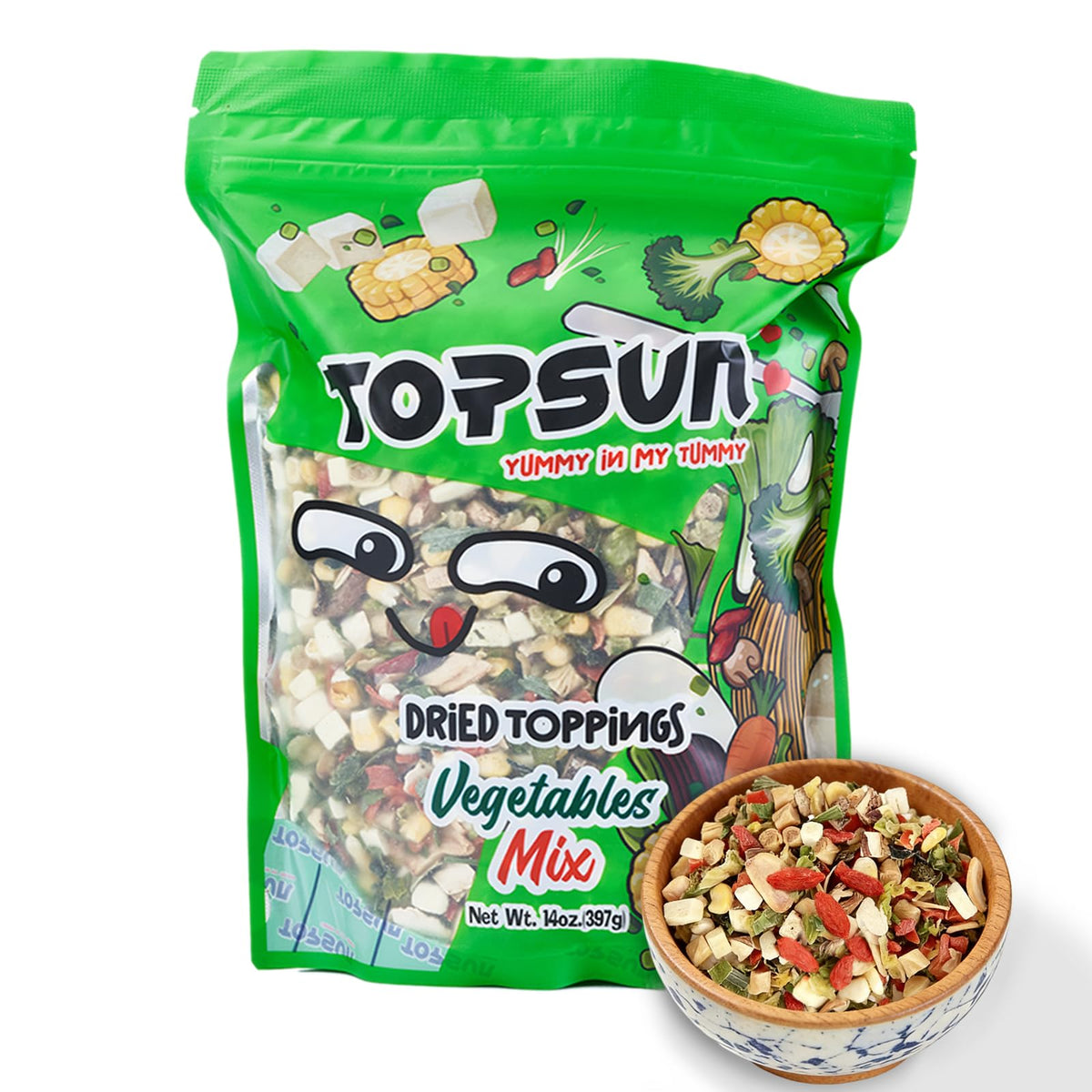 vSlice Dried Ramen Toppings – 12-Vegetable Blend with Goji & White Mushroom