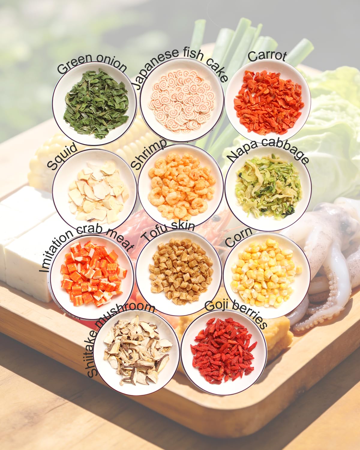 vSlice Ramen Toppings Seafood Mix 14oz – 11-Ingredient Umami Blend with Goji