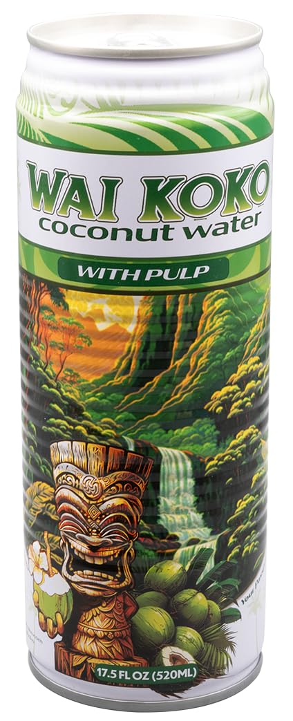 Wai Koko Coconut Water with Pulp - 12 Pack, 17.5 oz Cans