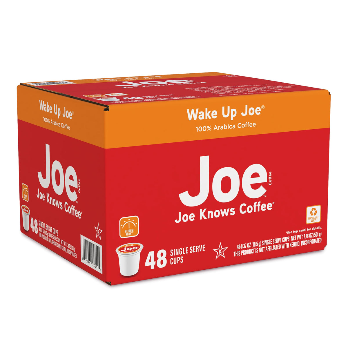 Joe Knows Coffee Wake Up Joe Pods – 48 Count, Keurig K-Cup Compatible