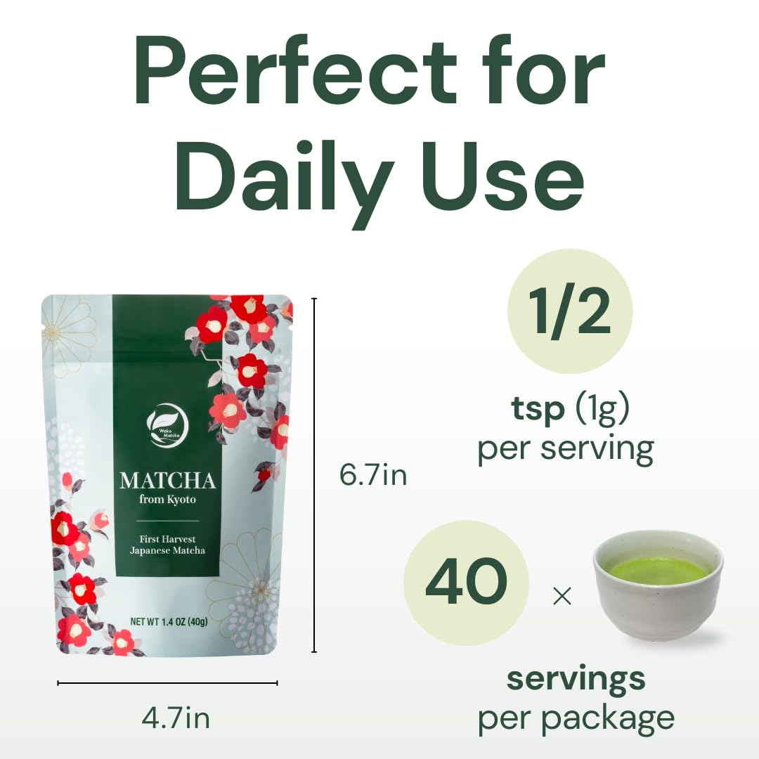Wako Matcha: Uji Single-Origin Ceremonial-Grade Matcha Powder (40g) – First Harvest, Kyoto