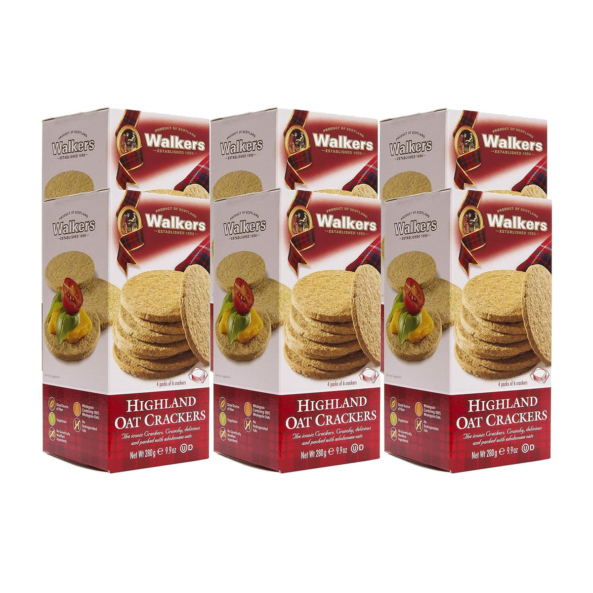 Walkers Highland Oat Crackers – Traditional Scottish Oat Crackers, 9.9 oz Box (Pack of 6)