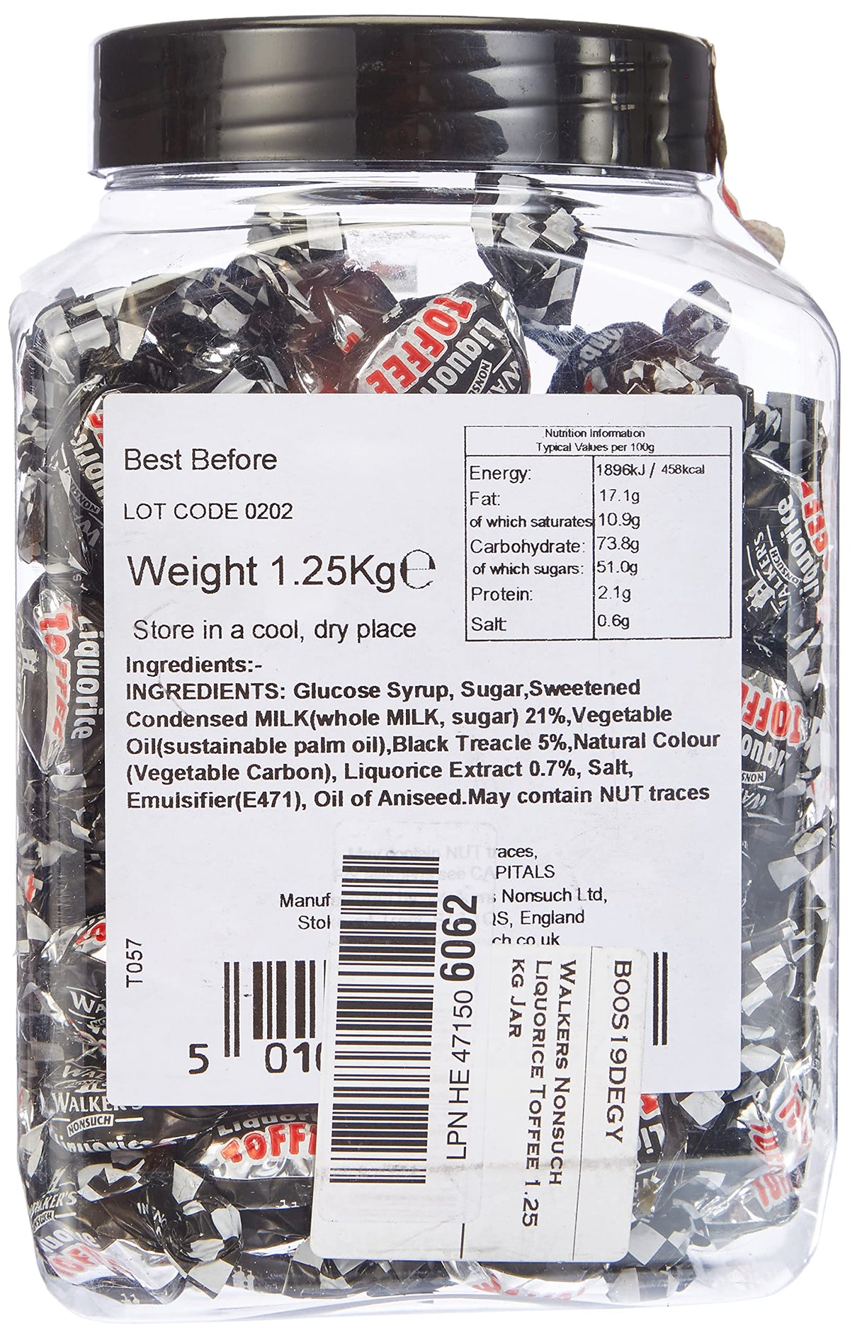 Walkers' Nonsuch Liquorice Toffees – Traditional British Candy, 1.25kg (44.09 oz) – Imported from the UK
