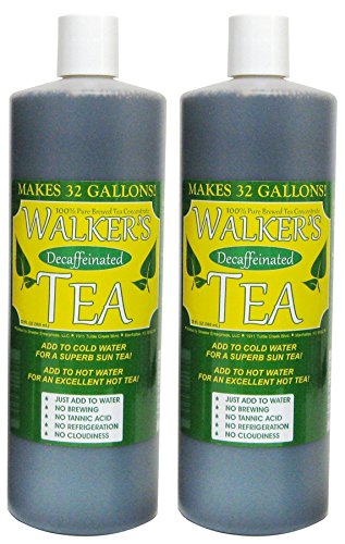 Walkers Tea Liquid Tea Concentrate Without Caffeine - 64 oz Total (Pack of 2 x 32 oz) Makes 64 Gallons
