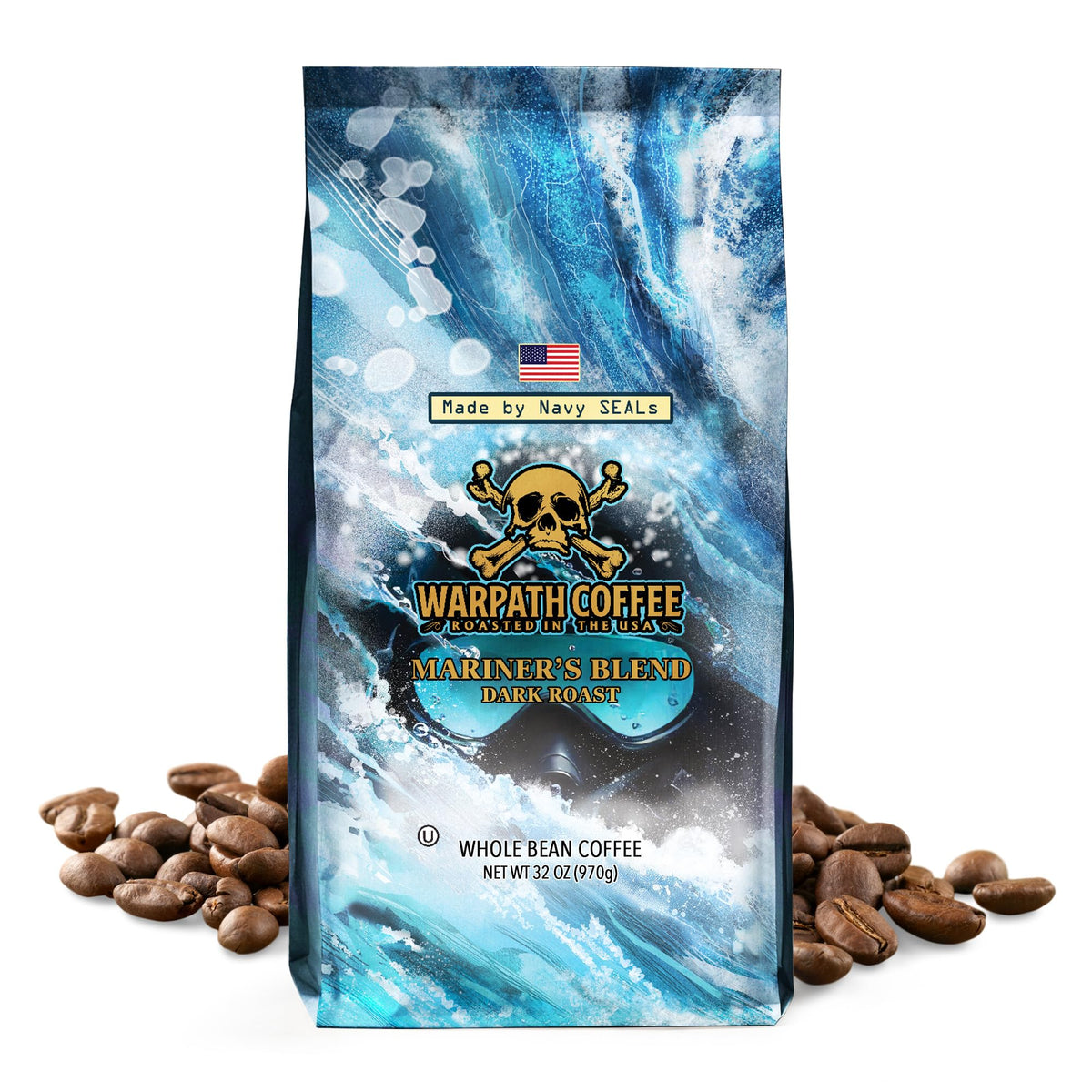 Warpath Coffee Dark Roast Mariner's Blend – High Caffeine Arabica, 2lb