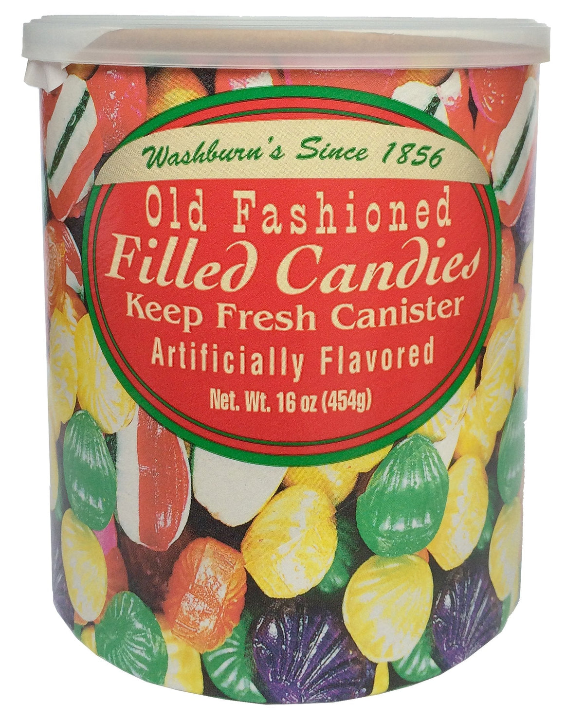 Washburn Old Fashioned Candies – 2 Canisters (16 oz Each) – Hard and Filled