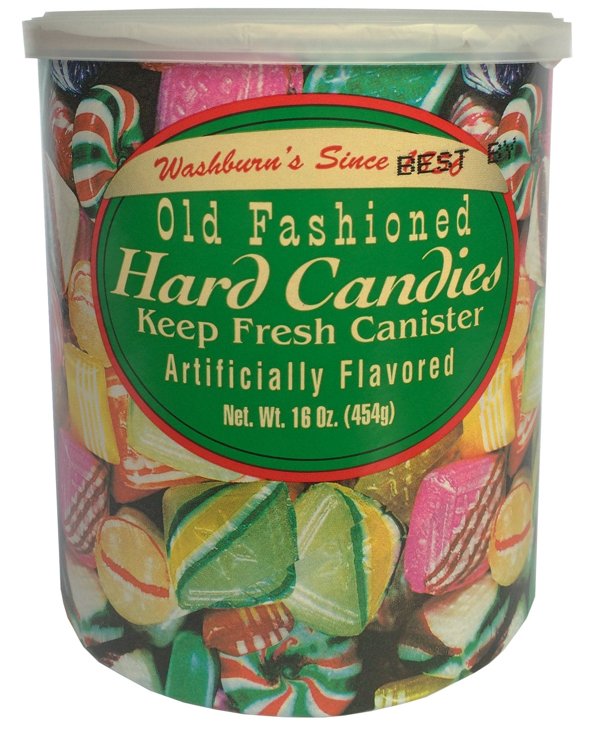 Washburn Old Fashioned Candies – 2 Canisters (16 oz Each) – Hard and Filled