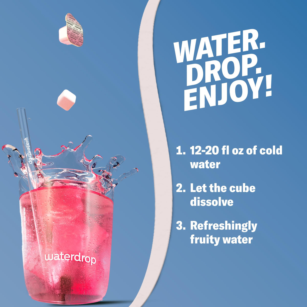 Waterdrop Hydration Cubes – Blackberry Flavor with Vitamin C, B3, B5 & Electrolytes (Sugar Free, Low Calorie, 24 Ct)