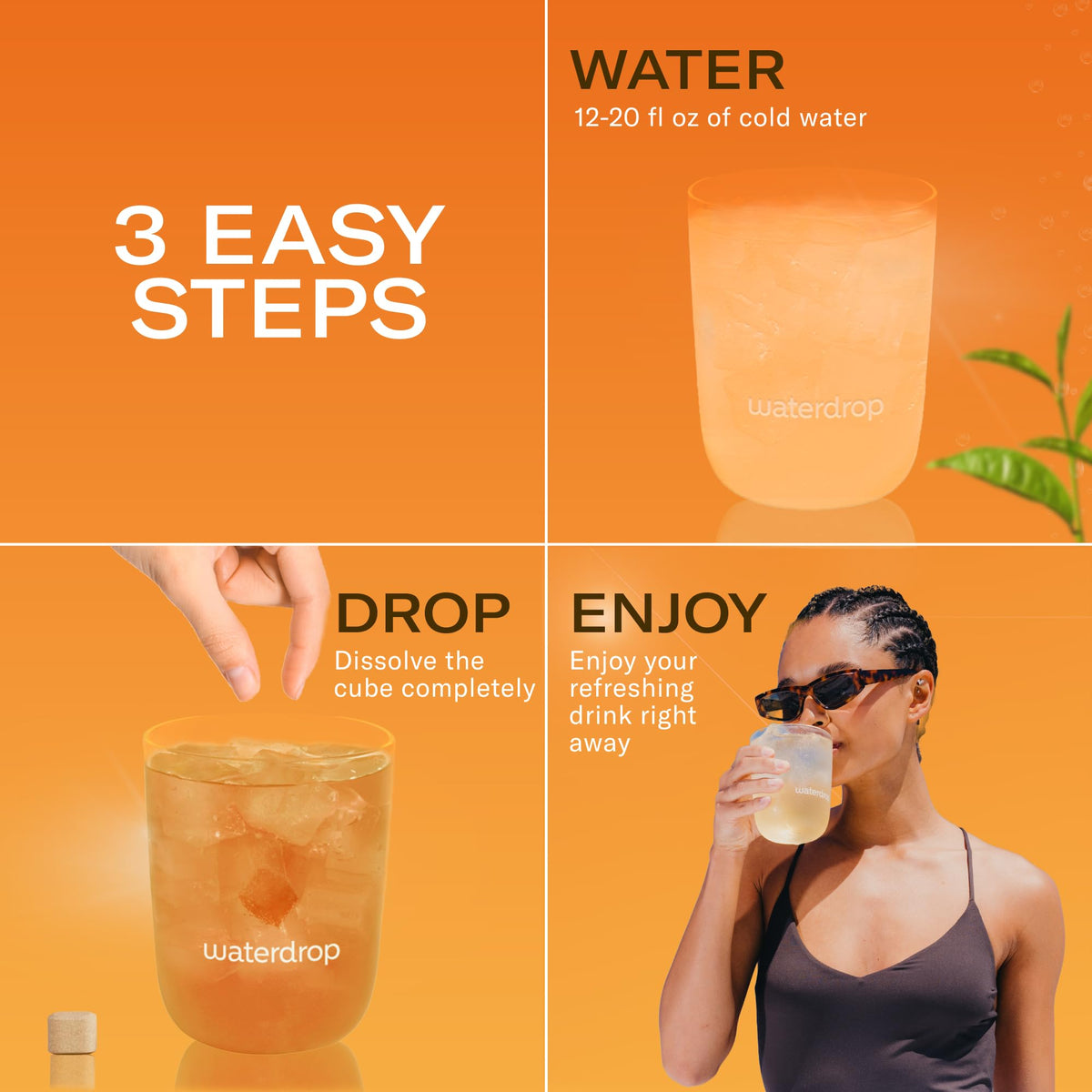 Waterdrop Hydration Cubes Peach Iced Tea with Vitamin C & B3 — 24 Count