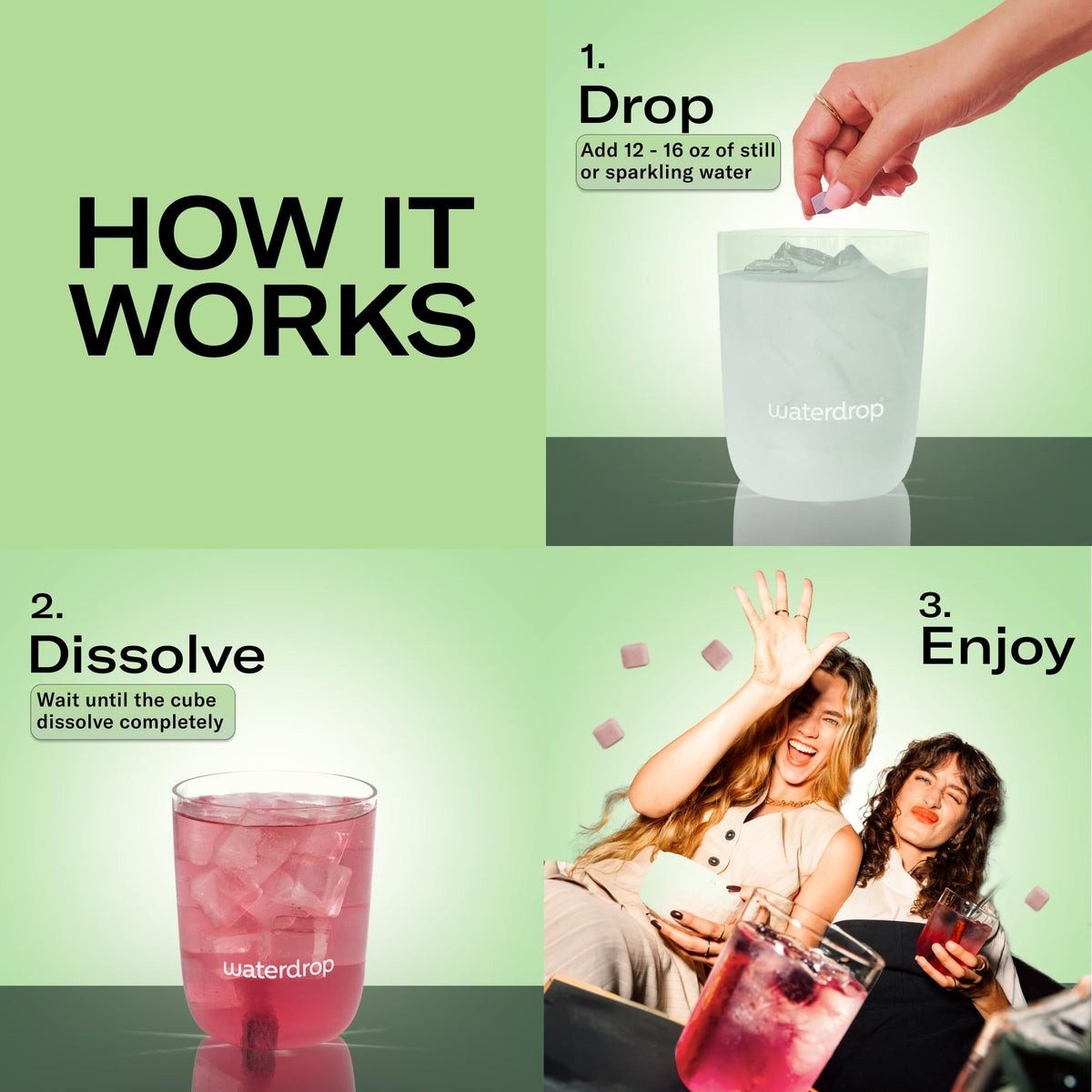 Waterdrop MICRODRINK Hydration Cubes Pineberry, Passion Fruit & Pear – On-The-Go Flavor Drops (24 CT)