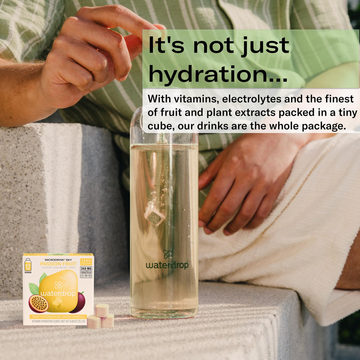 Waterdrop MICRODRINK Hydration Cubes Pineberry, Passion Fruit & Pear – On-The-Go Flavor Drops (24 CT)