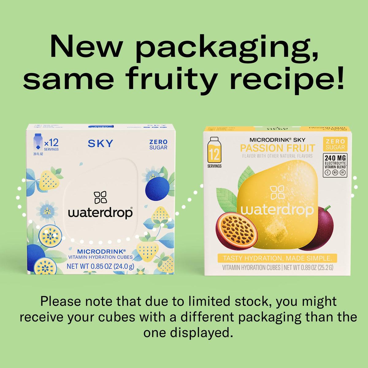 Waterdrop MICRODRINK Hydration Cubes Pineberry, Passion Fruit & Pear – On-The-Go Flavor Drops (24 CT)
