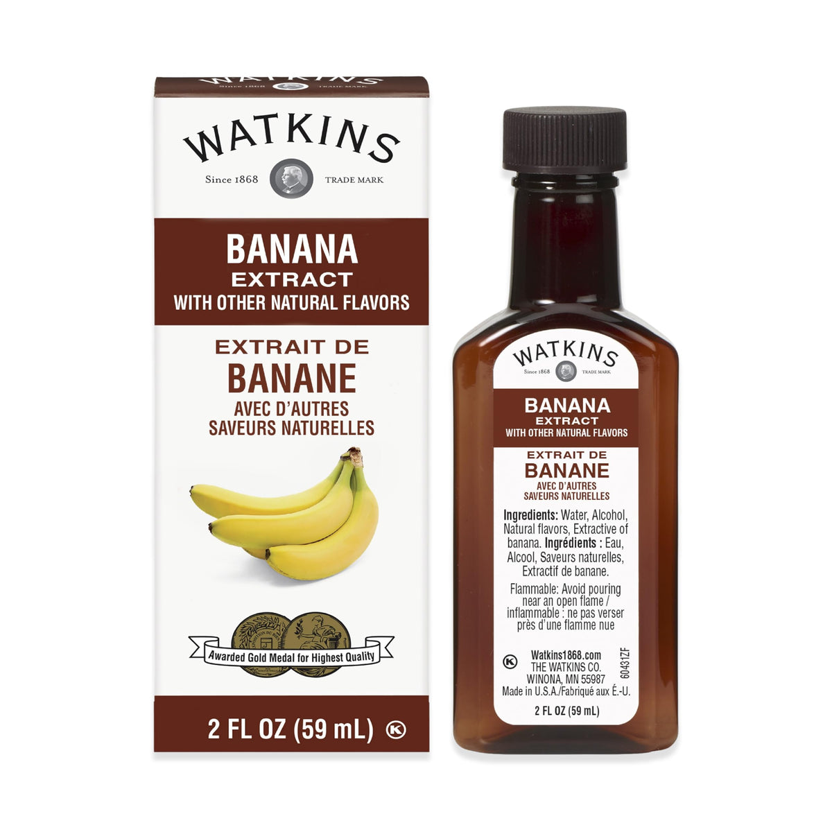 Watkins Banana Extract with Other Natural Flavors — 2 oz Bottles (Pack of 6)