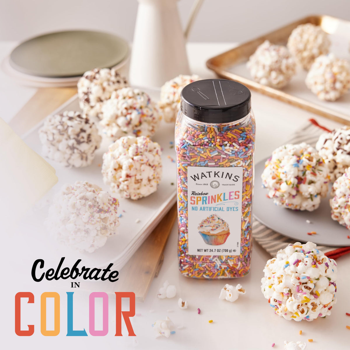 Watkins Rainbow Sprinkles - No Artificial Dyes - 24.7oz