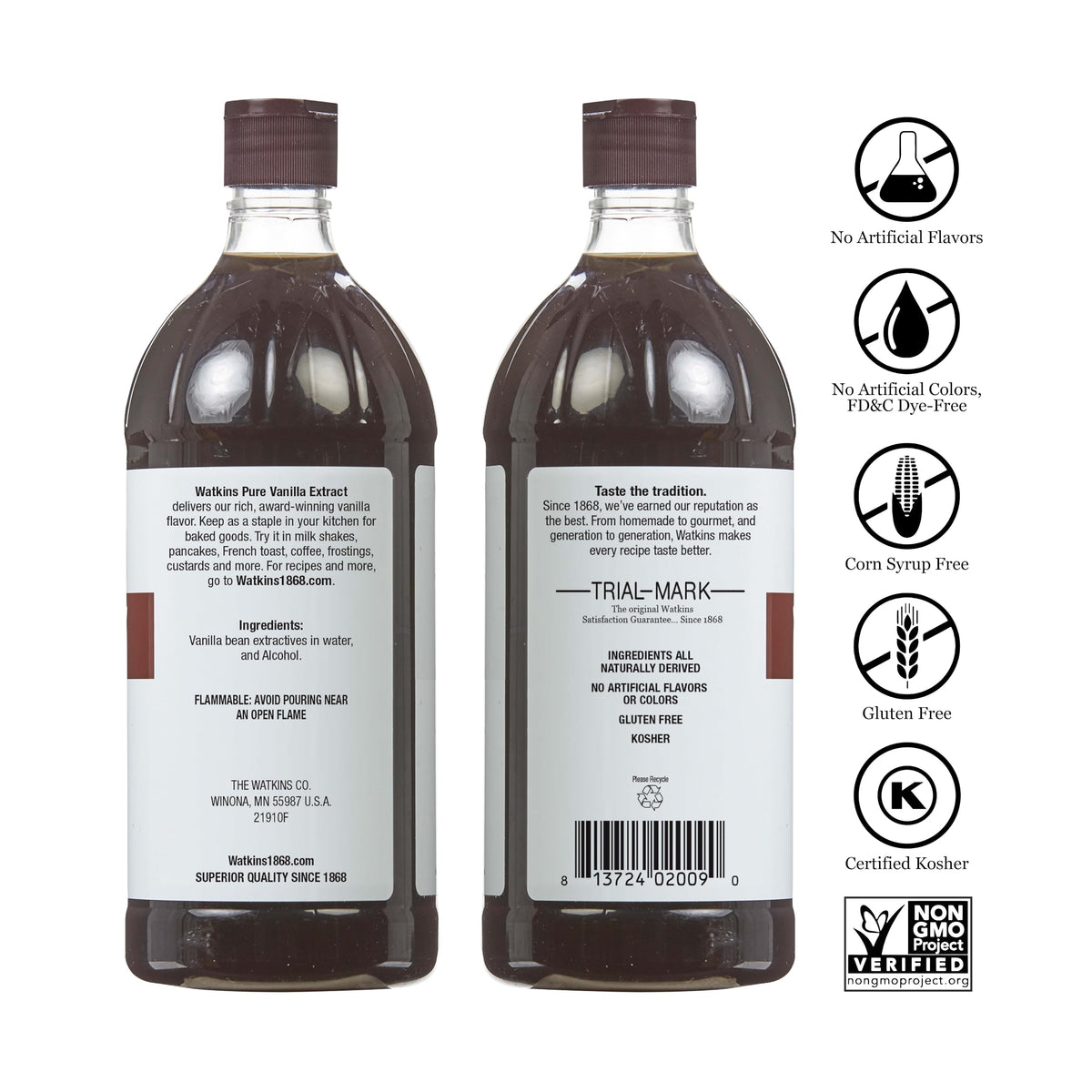 Watkins Pure Vanilla Extract – 16 oz | Madagascar Vanilla Flavor
