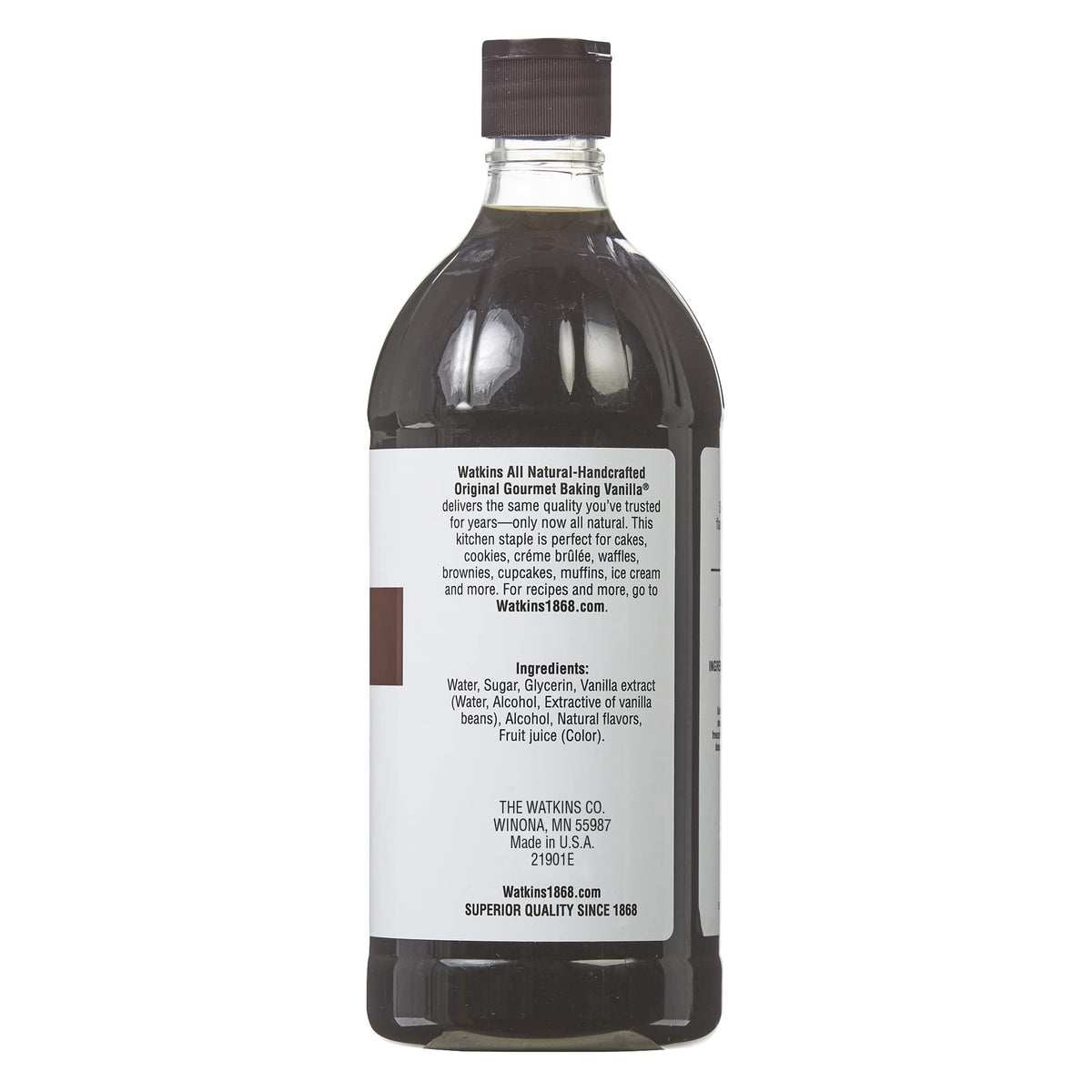 Watkins All Natural Original Gourmet Baking Vanilla, 32 oz – Double-Strength for Baking & Freezing