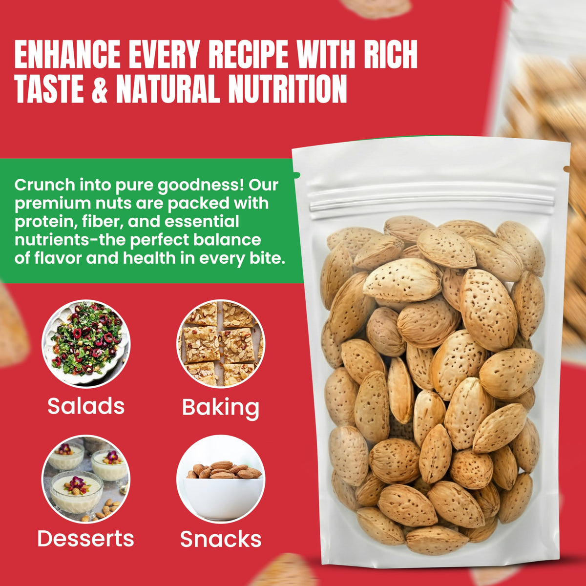 We Got Nuts Jumbo California Almonds in Shell – 5 lbs, Kosher Raw, Unsalted