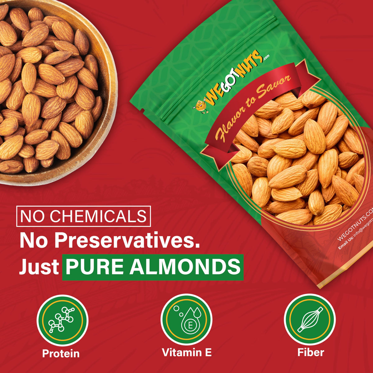 We Got Nuts Jumbo California Almonds – 64oz (4 lb), Raw, Unsalted, Shelled, Non-GMO, Kosher