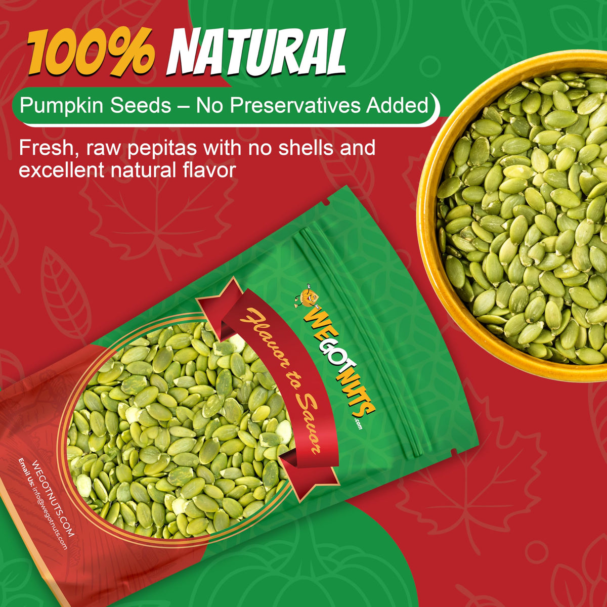 We Got Nuts Pumpkin Seeds – 4 Lbs Raw Pepitas, Shell-Free, Non-GMO, 100% Natural | Ideal for Baking, Salads, Cereal, and Roasting