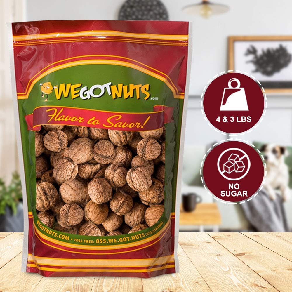 Raw California Walnuts In Shell – 4 lbs | We Got Nuts – Premium Unsalted & Oil-Free