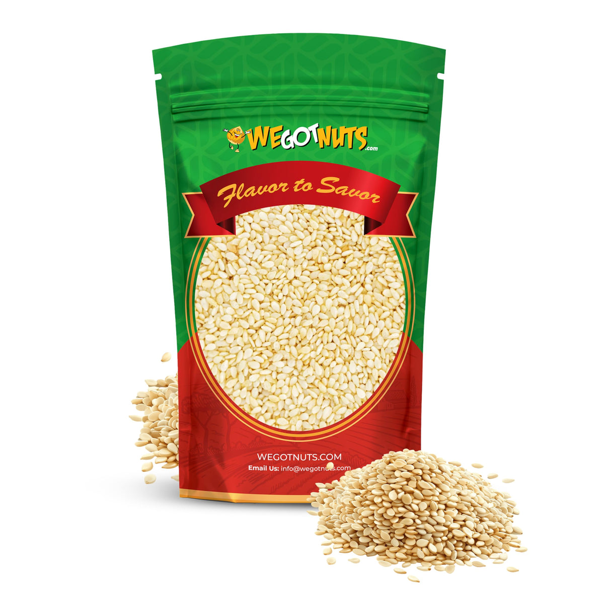 We Got Nuts White Hulled Sesame Seeds 5 Lb Bag – No Preservatives, Non-GMO, 100% Natural