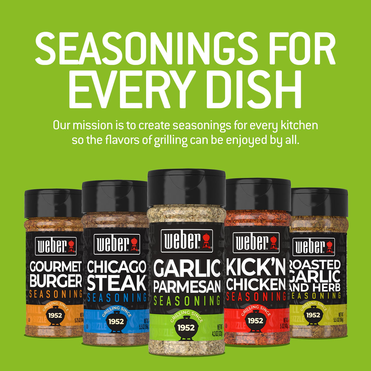 Weber Garlic Parmesan Seasoning, 4.3 oz – Pack of 6 | Grilling Flavor Boost
