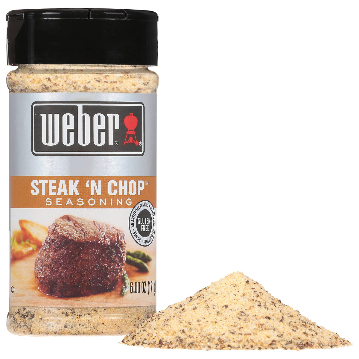 Weber Steak N Chop Seasoning, 6 oz (Pack of 6) – Bold Citrus-Worcestershire Flavor for Beef & Pork