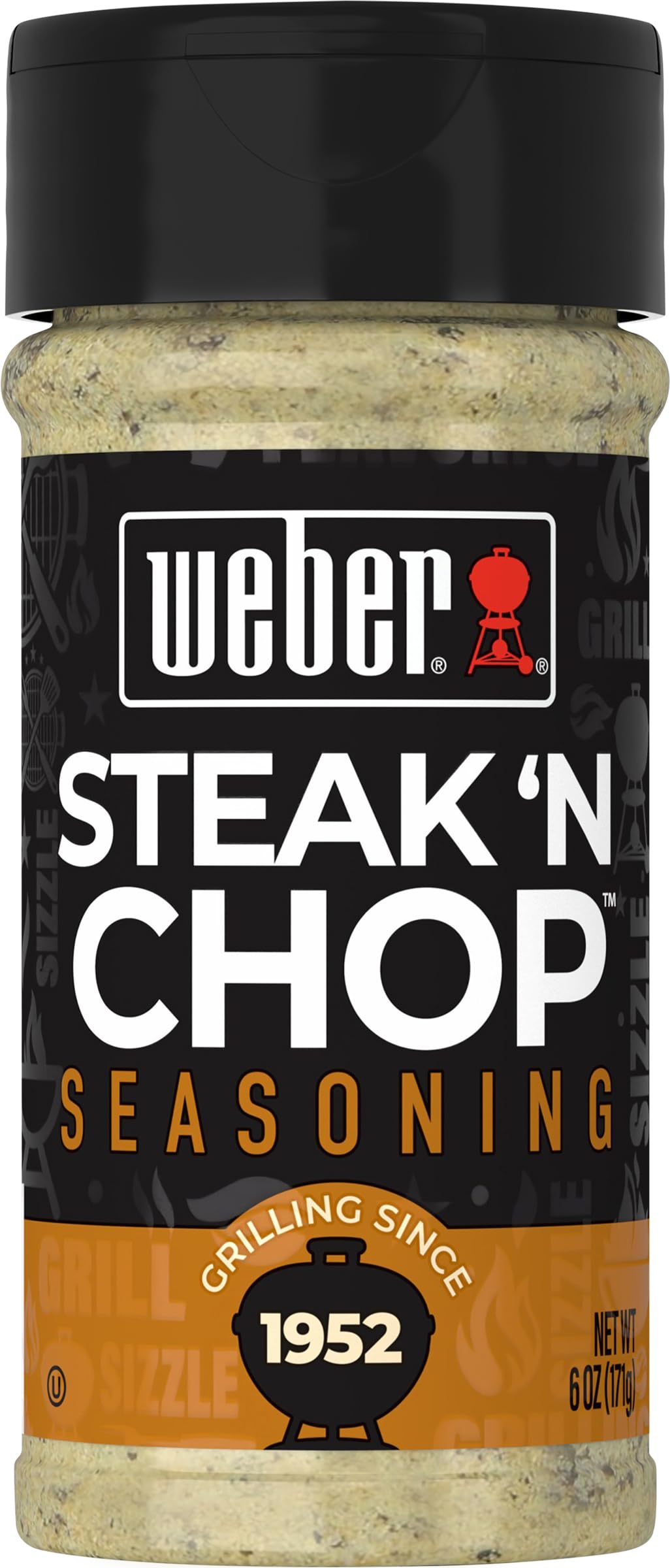 Weber Steak N Chop Seasoning, 6 oz (Pack of 6) – Bold Citrus-Worcestershire Flavor for Beef & Pork