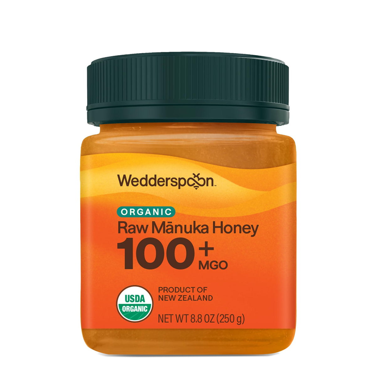 Wedderspoon Organic Raw Manuka Honey 100+ MGO – 8.8 oz, New Zealand Unpasteurized & BPA-Free Jar