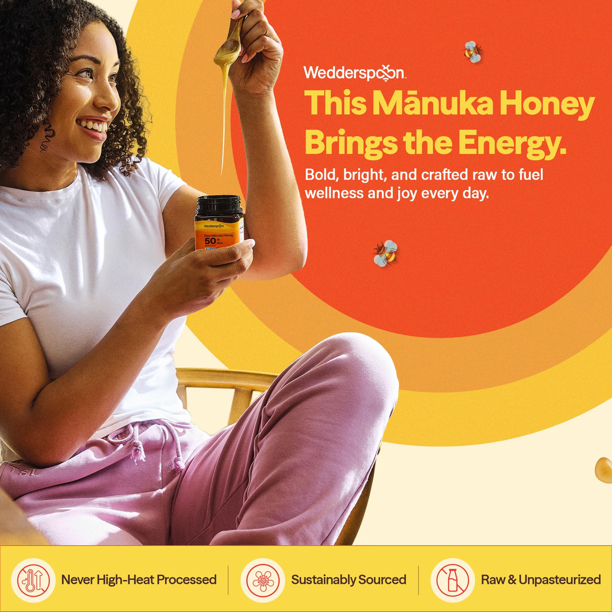 Wedderspoon Organic Raw Manuka Honey 100+ MGO – 8.8 oz, New Zealand Unpasteurized & BPA-Free Jar