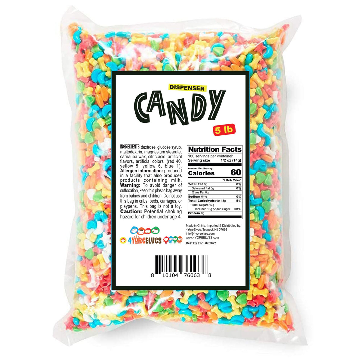4YoreElves Wee Winkers 5lb Bulk Candy for Candy Machines — Fruit Shapes