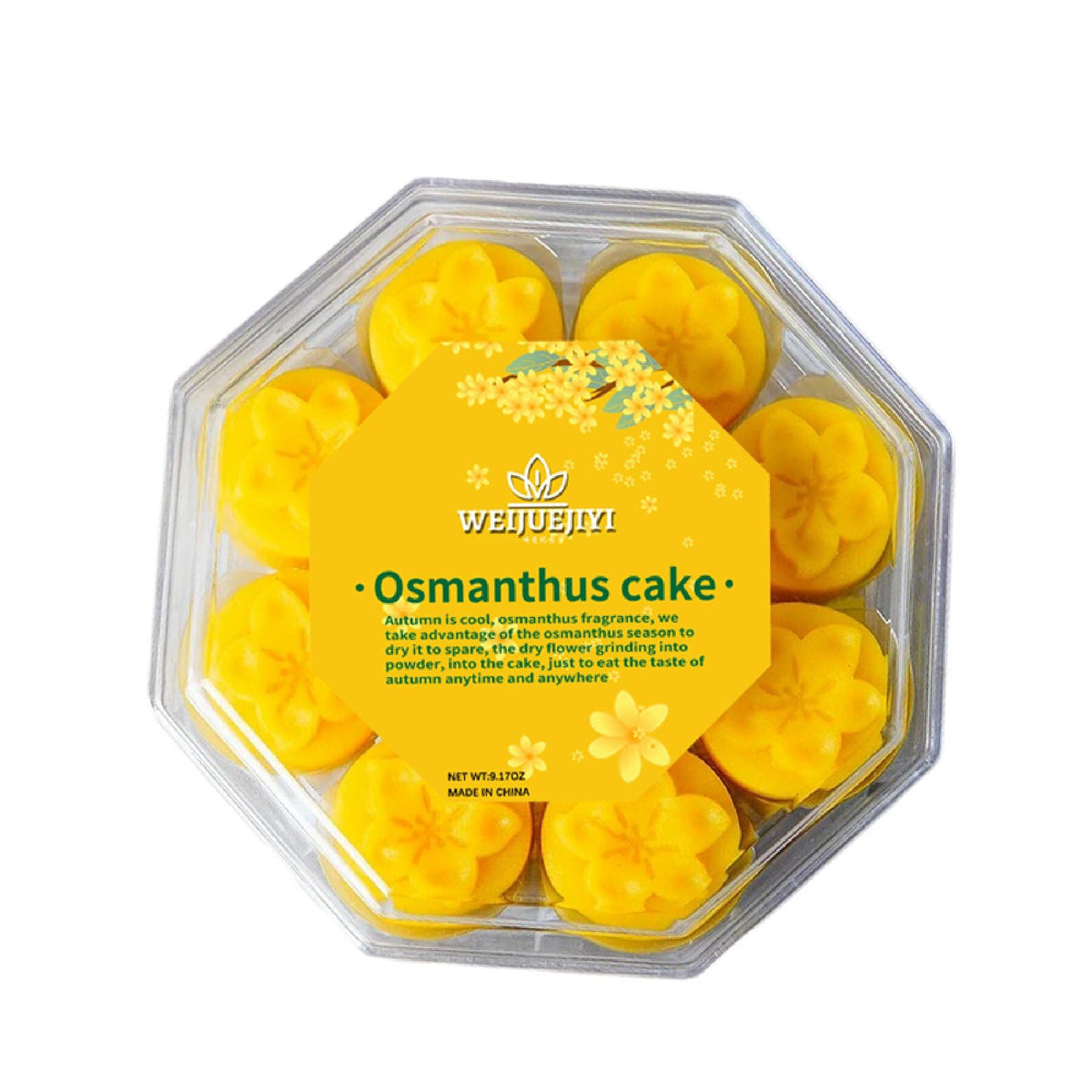WEIJUEJIYI Osmanthus Cake Chinese Pastry Tea – 18 Pieces, 9.17 oz