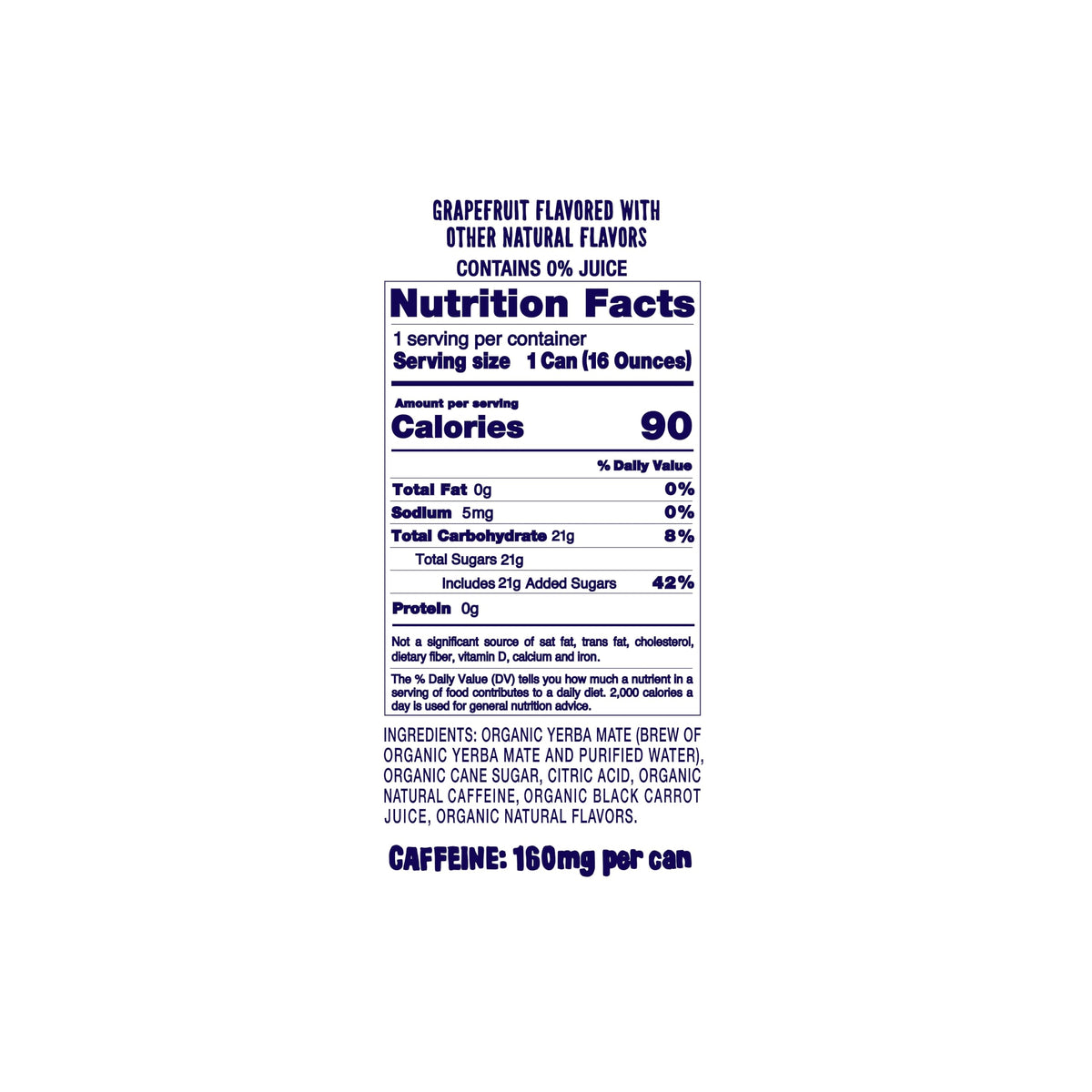 Drink Weird Organic Grateful Grapefruit Yerba Mate – 16oz Cans, 160mg Caffeine, 12 Pack, Grateful Dead Collab