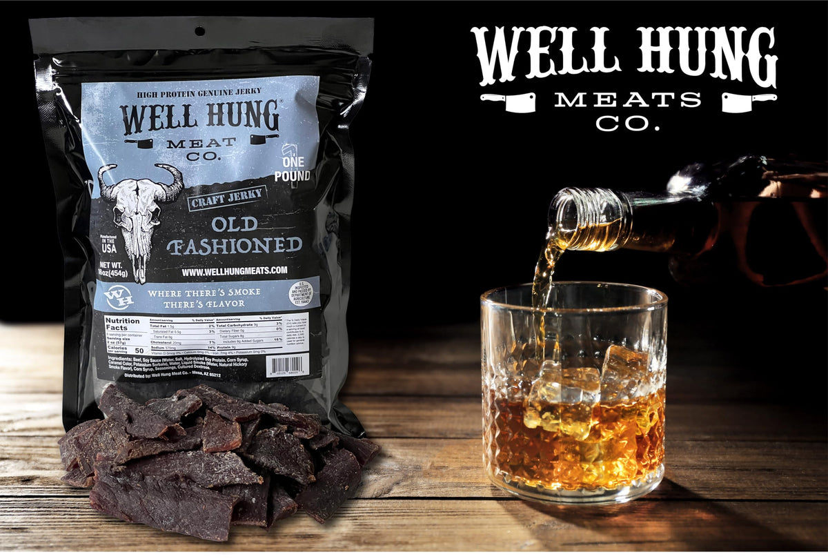 Well Hung Meats Old Fashioned Beef Jerky - 16oz Resealable Craft Jerky Bag