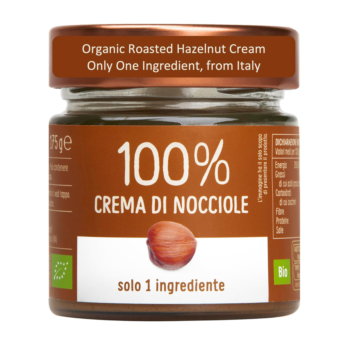 WellEatable Organic Hazelnut Cream – 100% Italian Hazelnuts, 6.2 oz