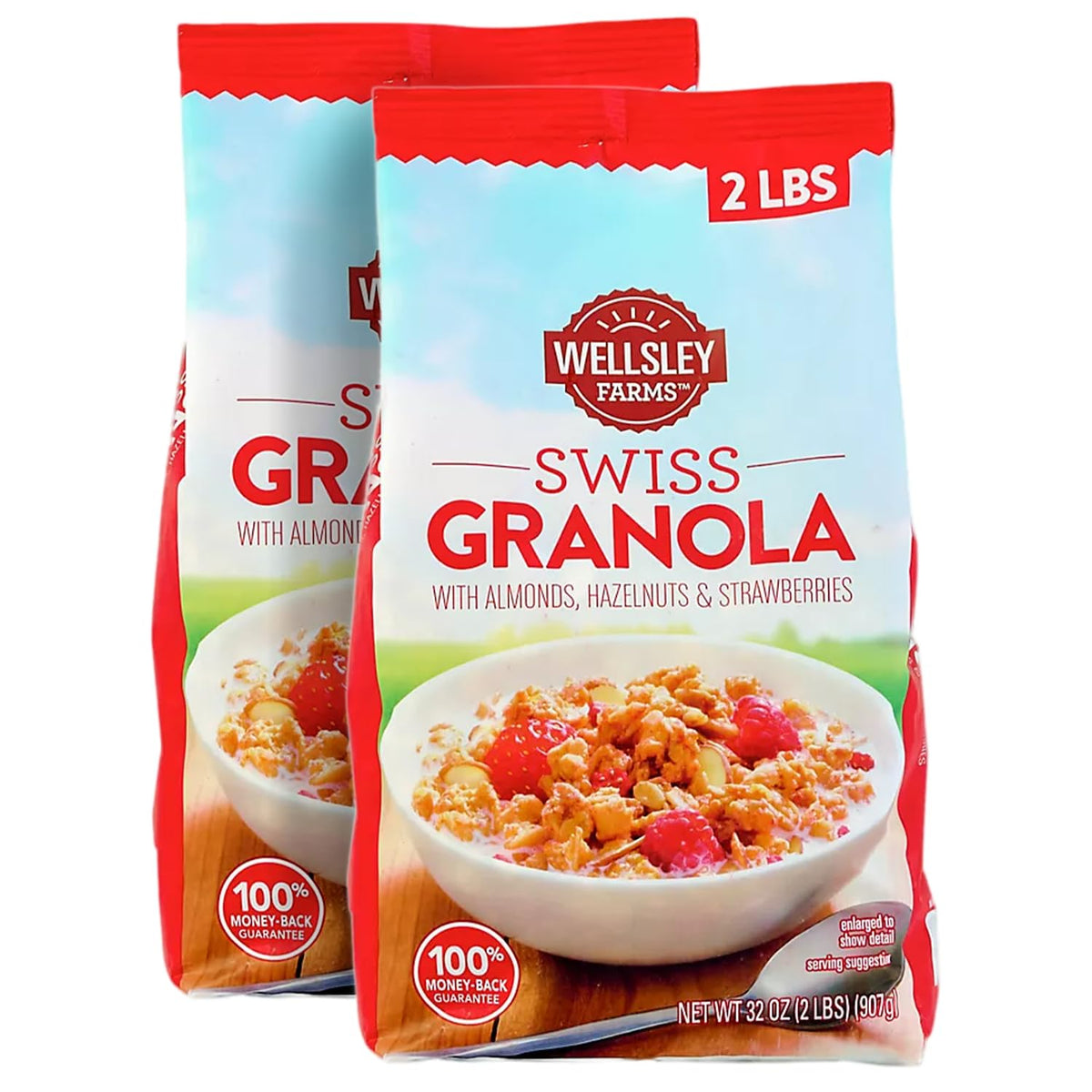 Wellsley Farms Swiss Granola | Real Fruits, Almonds & Hazelnuts | 2 lb Pack