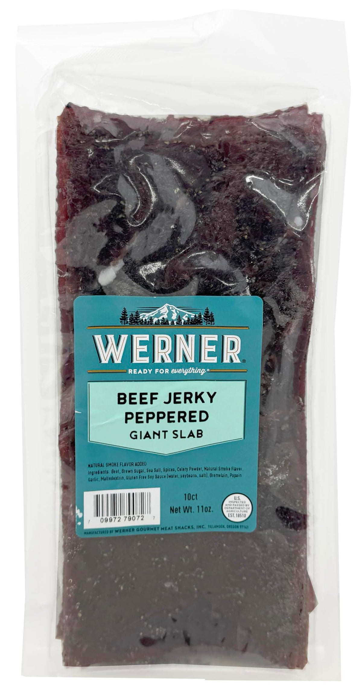 Werner Beef Jerky Slab – Giant 10-Count Peppered Jerky Slabs Bulk Pack