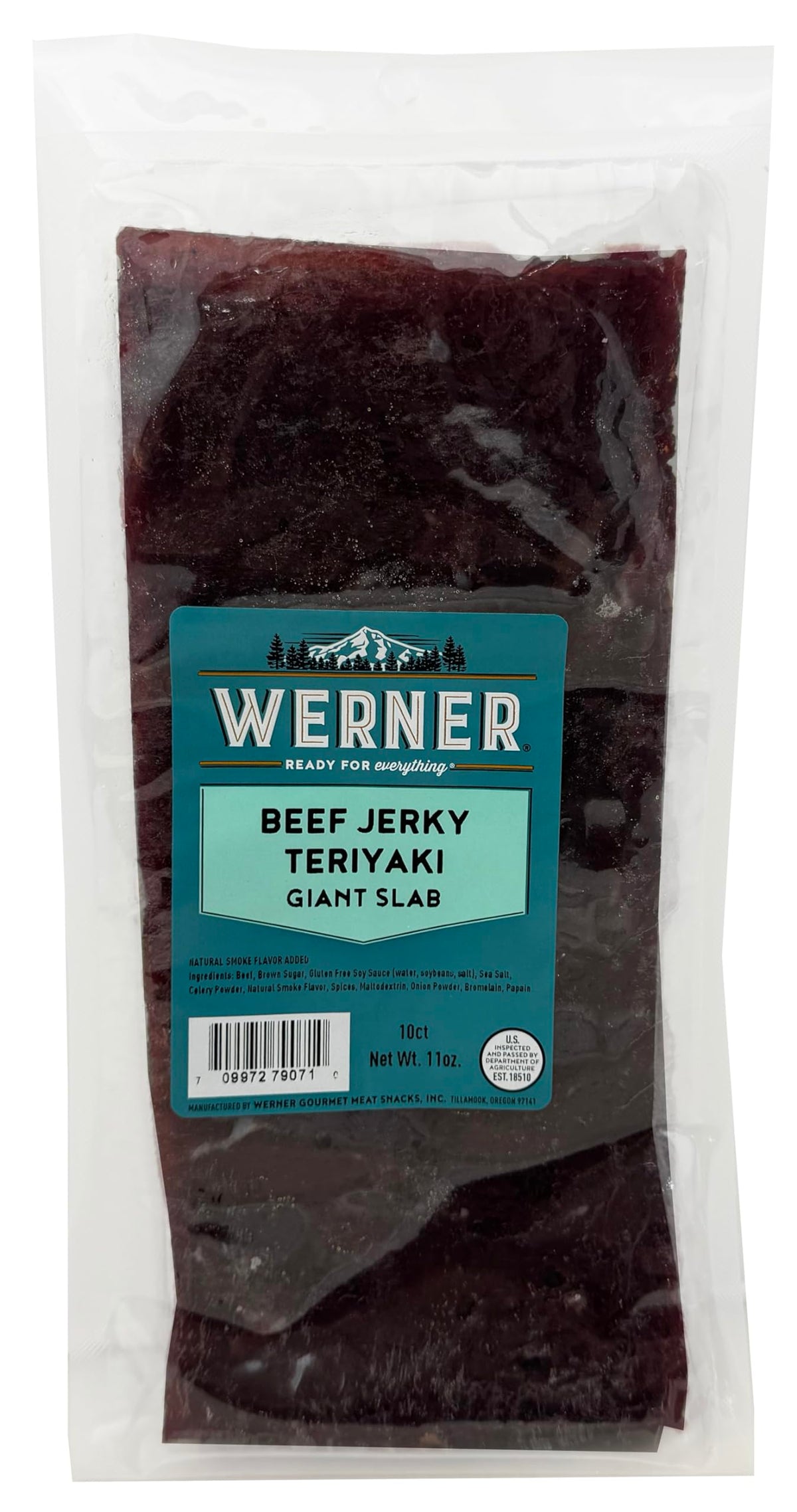 Werner Beef Jerky Slab 10 Count – Giant Teriyaki Slab Jerky