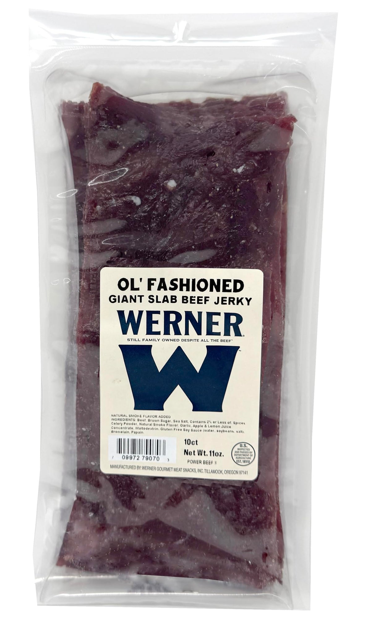 Werner Beef Jerky Slab 10 Count – Giant Slab Jerky Sheets, Ol' Fashioned