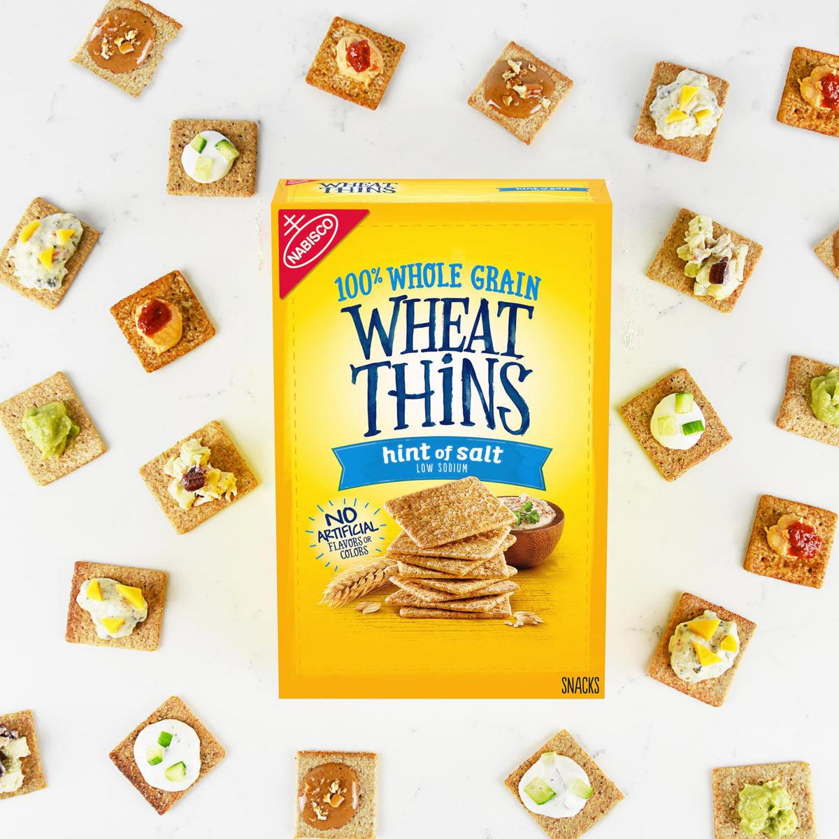 Wheat Thins Hint of Salt Low Sodium Whole Grain Crackers — 6 x 8.5 oz Bulk Box